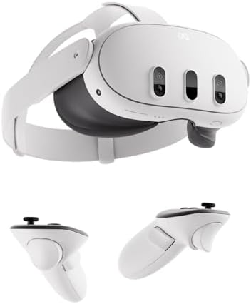 Alt Text for image 1: Meta Quest 3 VR headset showcasing its sleek design