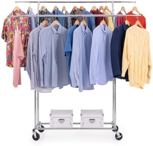 Alt Text for image 1: Tatkraft Denver clothes rail showcasing chrome-plated steel construction.