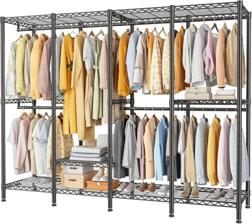 REIBII Clothes Rail in a stylish bedroom setting