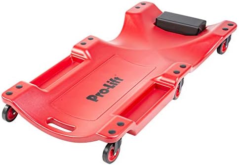 Alt Text for image 1: Pro-Lift Mechanic Plastic Creeper 40 Inch ergonomic design with padded headrest