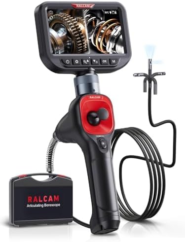 Ralcam 360° Articulating Borescope Dual Lens with Joystick Control and Large Screen