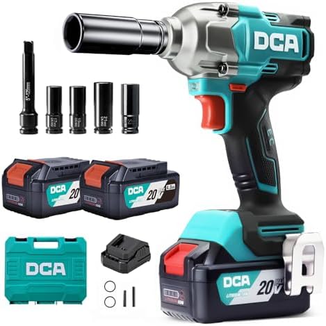 Alt Text for image 1: DCA 20V Brushless Impact Wrench Cordless with LED light
