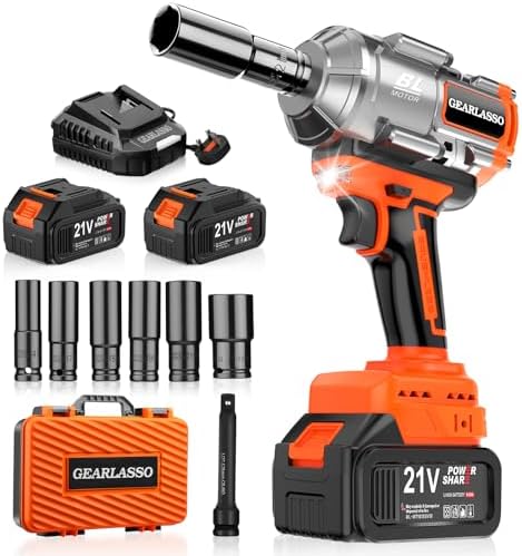 Alt Text for image 1: 1600Nm Cordless Impact Wrench with Brushless Motor and Accessories